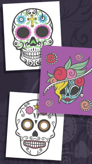 Sugar Mexican skull - Coloring book for adults(圖4)-速報App