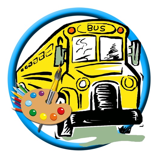 Draw Game The Bus Coloring Page Game Edition icon