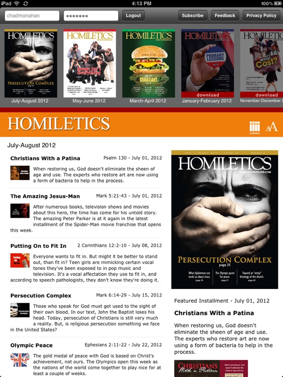 Homiletics for iPad