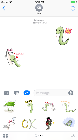 Cute Snake Sticker for iMessage #1