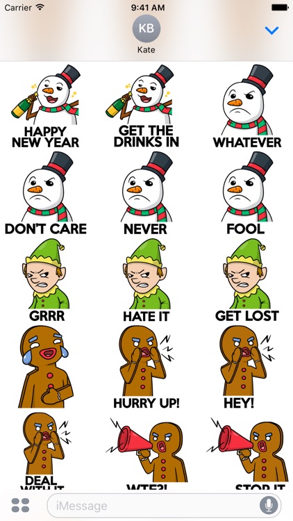 Grumpy Santa Xmas Stickers