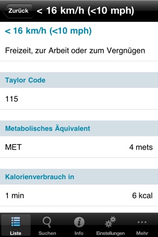 A-Z Burning Calories -  the calories burned calculator for activities based on the metabolic equivalent screenshot 4