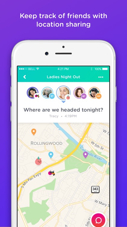 bthere - messaging & location sharing for friends
