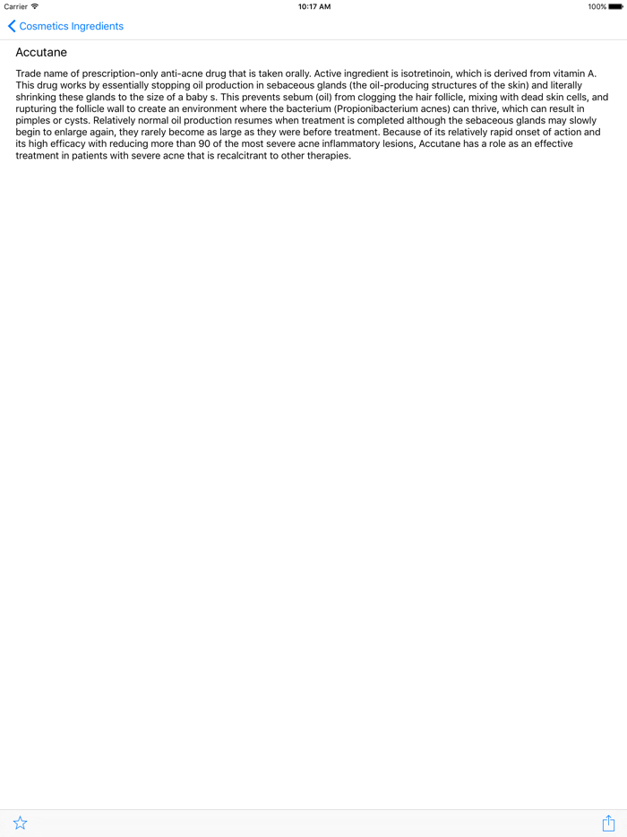 Cosmetics Ingredients for iPad