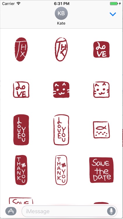 Red Seals - Asian Signatures, Stamp Stickers