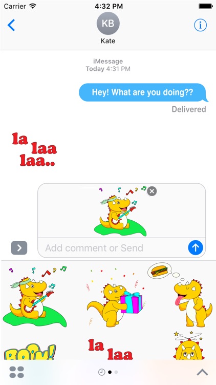 Macho Dino Stickers pack for iMessage