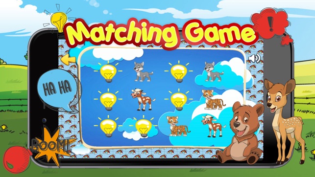 Animals friend pairs matching remember kids games(圖2)-速報App