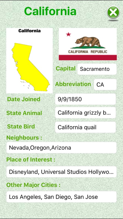 USA States & Capitals. 4 Type of Quiz & Games!!!