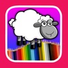 Game sheep animal coloring page for kids painting