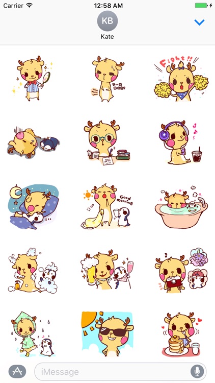 Ohh! Deer stickers - emoji - emoticons