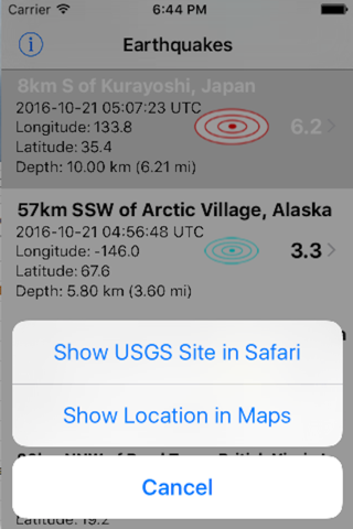 Earthquake Report - náhled
