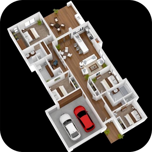 3D Apartment House Plan icon