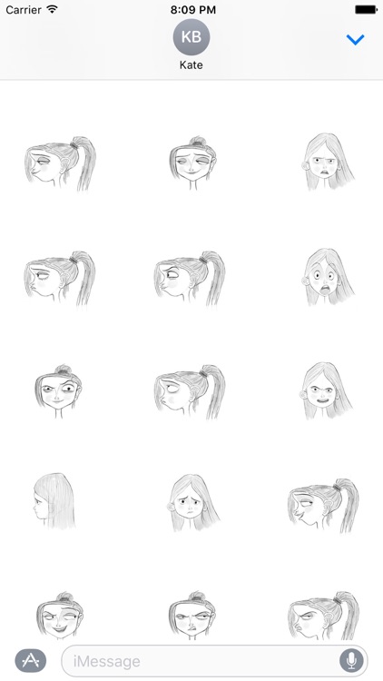 Girl Posing and Expressions Sticker (Mono version)