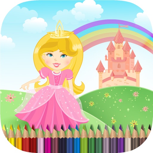 Kids Coloring Book Princess - Free Girls Drawing Icon