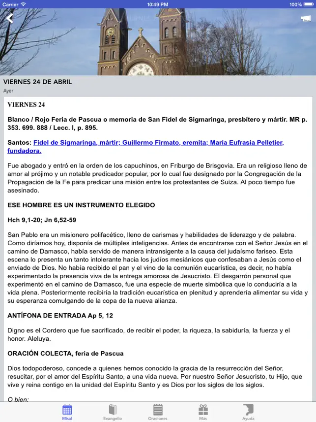 Captura 1 Misal de México y Centroamérica - Catolicapp.org iphone