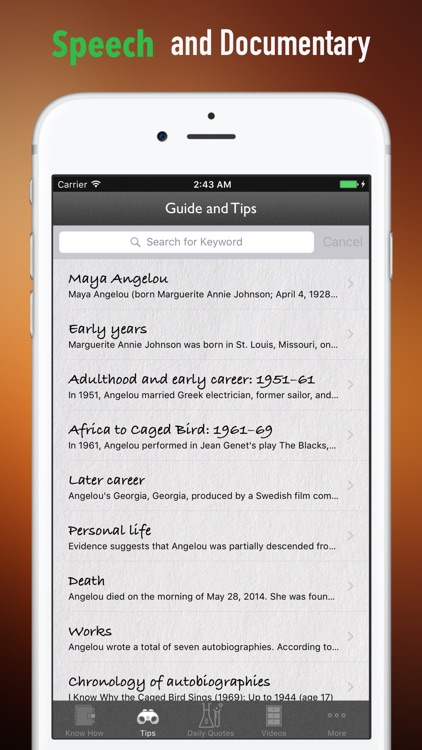 Biography and Quotes for Maya Angelou:Speech screenshot-3