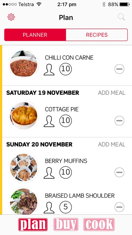 PlanBuyCook meal planner: simple meal planning