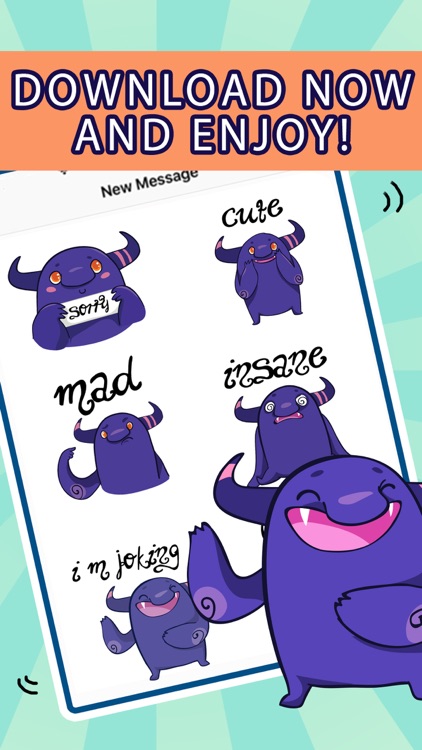 Happy Monster Emoji - Sticker Set for iMessage