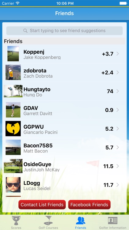 Diablo Golf Handicap Tracker
