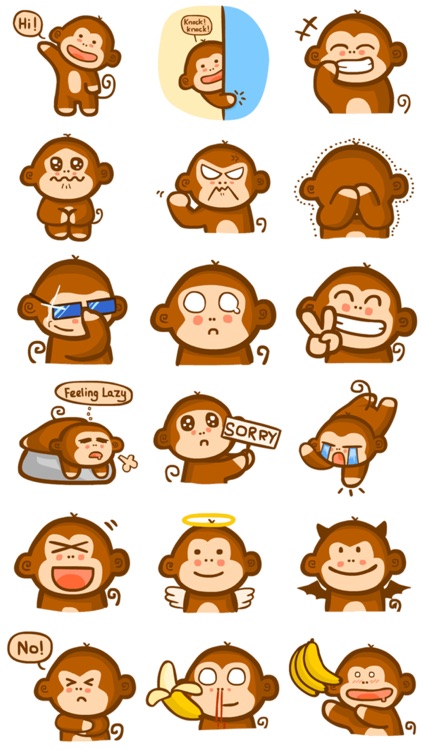 Cute Funny Monkey Stickers!