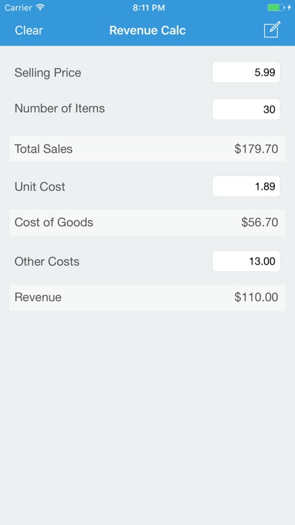 Revenue Calc - Business Profit Analysis