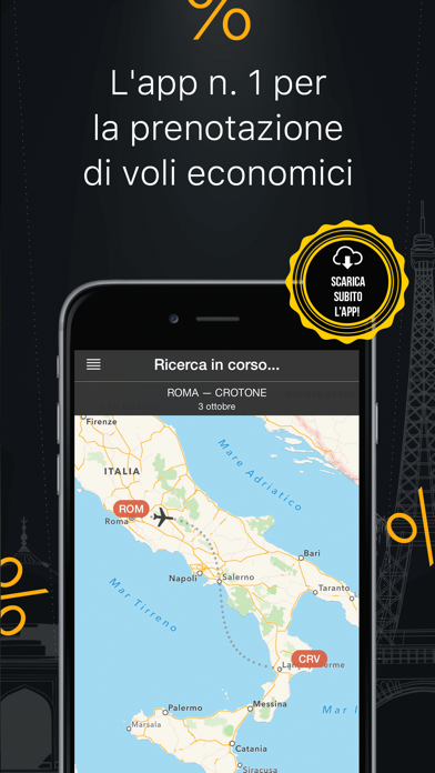 Screenshot of Voli low cost e biglietti aerei economici da Meridiana, easyjet e Alitalia mobile4