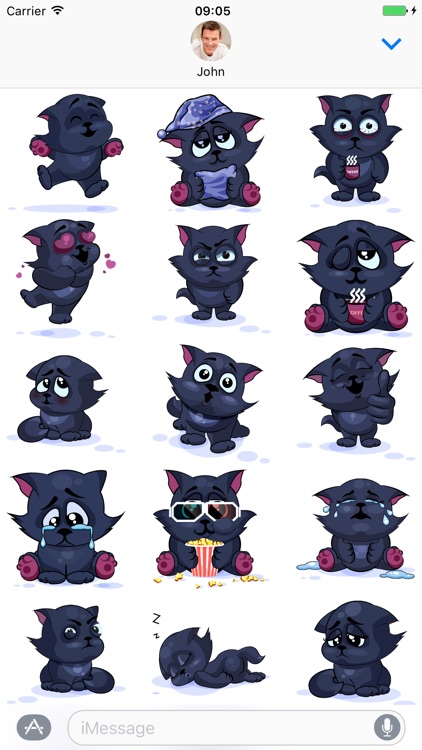 Black Cat - Stickers for iMessage