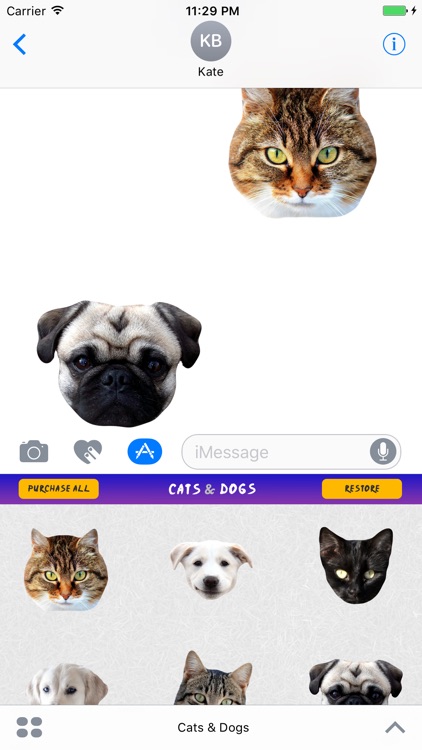 Cats and Dogs Stickers for Messages