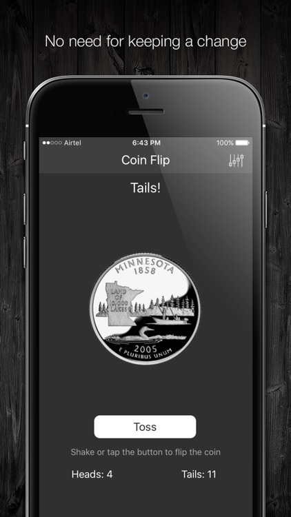 Coin Toss - One Touch coin simulator