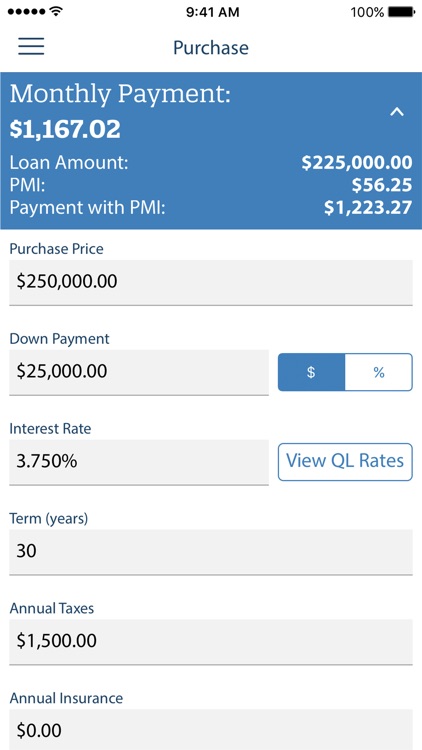 Mortgage Calculator by QL