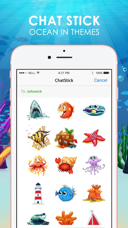 The Ocean Emoji Stickers Keyboard Themes ChatStick