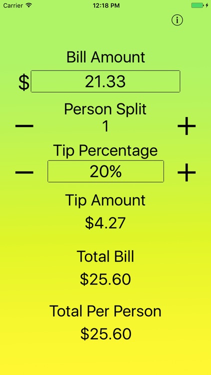 Just The Tip - Tip Calculator