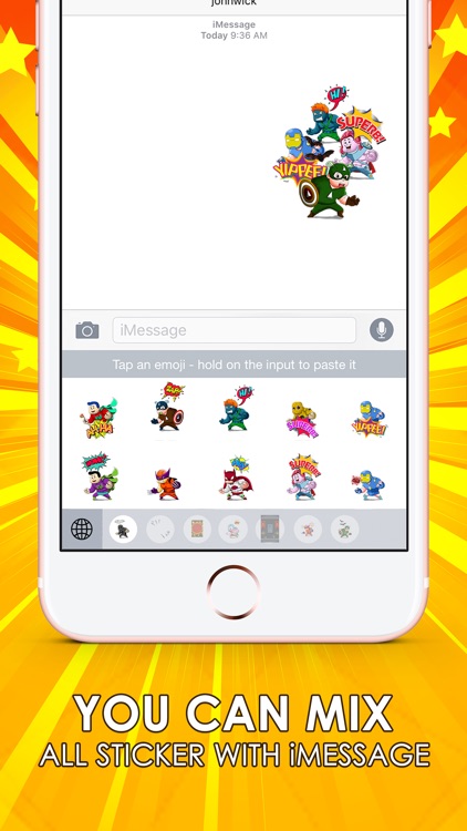 Superhero Emoji Chibi Stickers Keyboard ChatStick