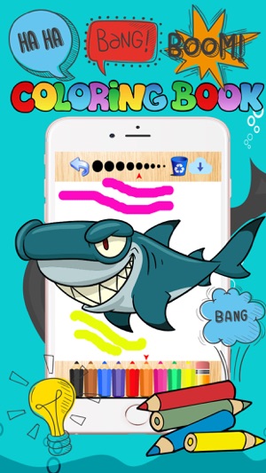 Sea animals shark turtle doodles coloring book kid(圖2)-速報App