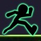 Game player only need to use the mouse to control the neon man jumping, avoid all kinds of obstacles