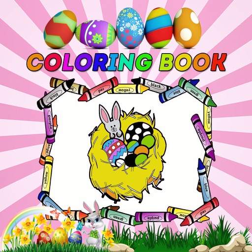 Easter Egg Kids Coloring Page Easter Bunny Tracker Icon