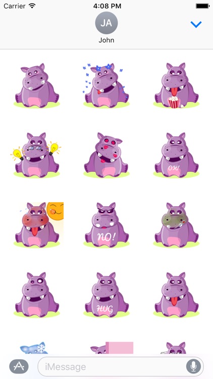 Hippo Cute Sticker