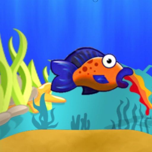 Dash-happy fish little fish party icon