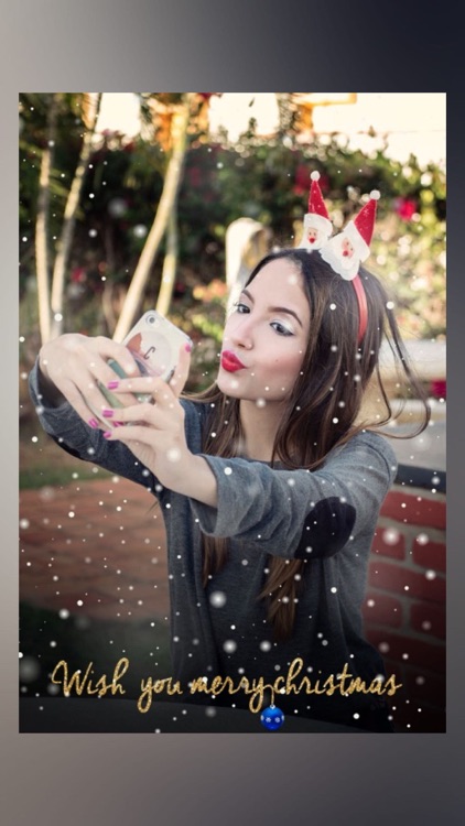 Snowy photo collage with creative frames