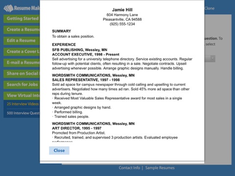Resume Maker® Platinum screenshot 4
