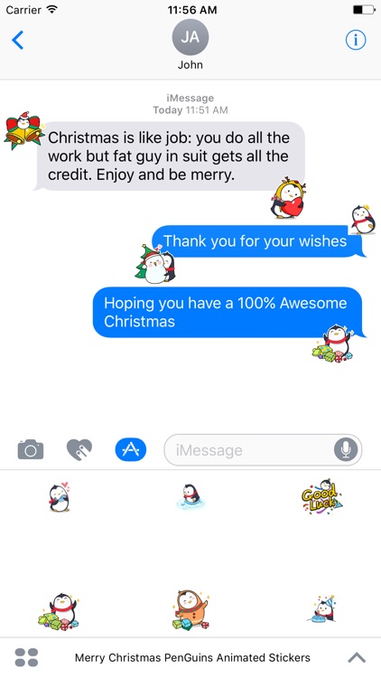 Merry Christmas PenGuins Animated Stickers