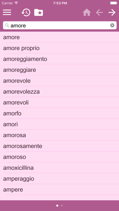 Italian-English dictionary screenshot 3