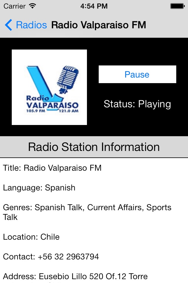 Chile Radio Live Player (Santiago / Spanish / español) screenshot 3
