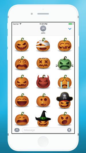 Halloween Pumpkin Emoji for iMessage(圖2)-速報App