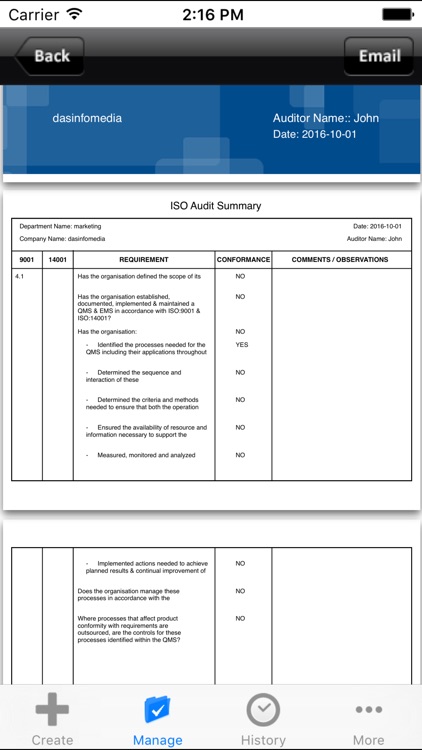 ISO 9001 Audit - ISO 14001 Audit for iPhone