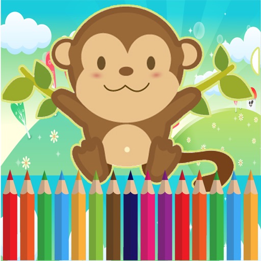 Monkey Coloring For Kids learning Third Edition Icon
