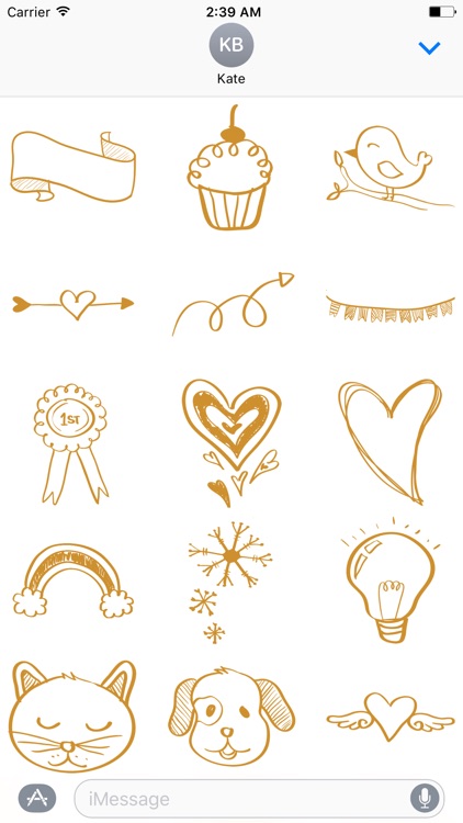 GOLd DOODLe II Stickers for iMessage
