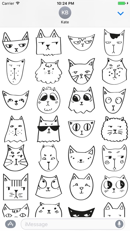 Cute Hand Drawn Cat Emoji Sticker #1