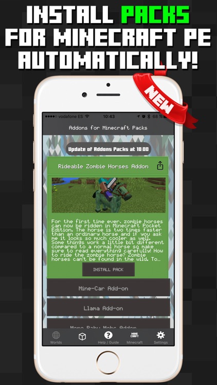 Addons for Minecraft PE Packs Worlds