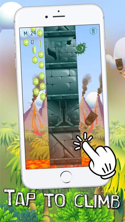 Tappy Tiki - Endless Tower Climber Arcade!   –   Will you face the challenge and escape from the volcano's lava?